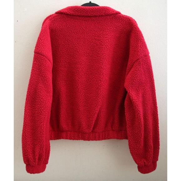 Old Navy 723210-06 Women's Sz M Berry Fine/Pink Oversized Sherpa Full Zip Jacket - Picture 2 of 8